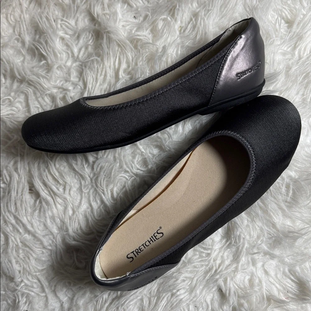 STRETCHIES PEWTER BALLET FLATS
